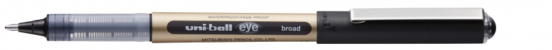 Uni-ball UB-150-10 Eye Broad Boligrafo de Tinta Liquida - Punta de Bola 1mm - Tinta Resistente al Agua y Luz - Sistema de Control de Tinta - Color Negro · Pack de 12 uds.