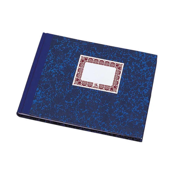 Dohe Cuaderno Cartone Rayado Horizontal de 100 Hojas - Cuarto Apaisado - Tapa en Tres Piezas con Lomera de Tela - Interior en Papel Offset de 70g/m2 - Cosidos a Hilo Vegetal - Lomo Azul