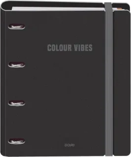 Dohe Colour Vibes Polyfoam Carpeta de 4 Anillas Mixtas de 35mm A4 Recambio 100 Hojas Cuadricula 5mm - Cubierta de Polyfoam 2mm - Cierre con Goma - Incluye 4 Separadores y Sobre de Polipropil