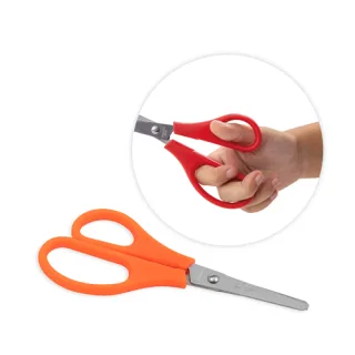 Faibo Tijeras Escolares Confort para Zurdos 13.5cm - Punta Redonda - Acero Inoxidable - Empuñadura de Plastico - Colores Surtidos · Pack de 10 uds.