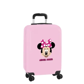Safta Minnie Mouse Me Time Maleta Trolley de Cabina 20” - Cierre con Candado - Interior Forrado y Bolsillos - Ruedas Giratorias 360° - Ajustable - ABS y PC - 40.1L - 45x200x550mm - Color Ros