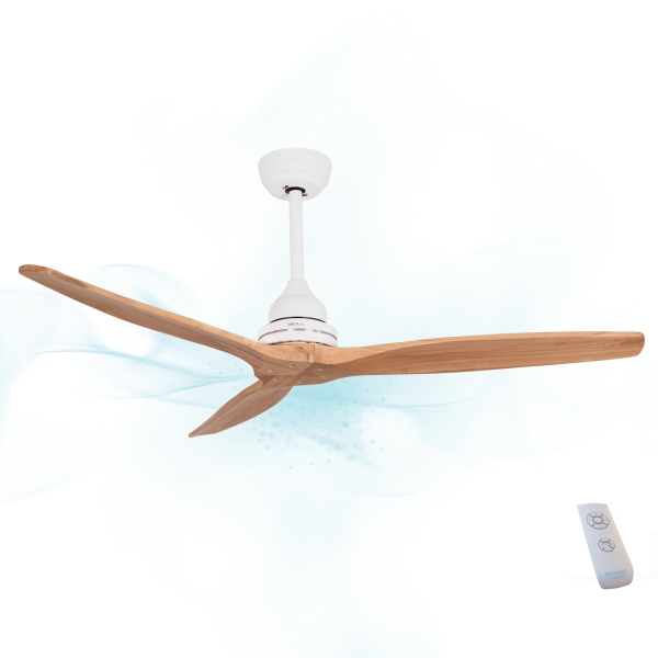 Cecotec EnergySilence Aero 590 Ventilador de Techo de 3 Aspas - Potencia de 65W - Diametro de 52" - Mando a Distancia - Temporizador Programable - 3 Velocidades - Modo Invierno/Verano - Color Blanco