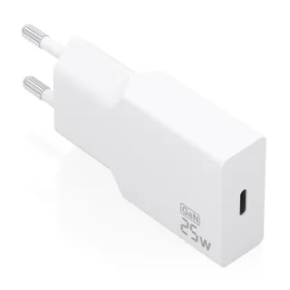 Aisens Cargador de Pared - 25W - GaN - 1xUSB-C - Power Delivery 3.0 - Ultra Delgado - Multiples Protecciones de Seguridad - Color Blanco