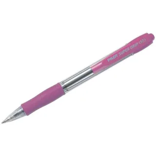 Pilot SuperGrip Boligrafo de Bola Retractil - Punta 1.0mm - Trazo 0.27mm - Tinta de Aceite - Grip Ergonomico - Color Rosa · Pack de 12 uds.