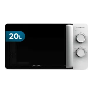 Cecotec Proclean 3010 Flatbed Microondas sin Plato - Potencia de 700W - Capacidad de 20L - Revestimiento Ceramico - Temporizador de 30min - Tecnologia 3Dwave Envolvente - Color Negro