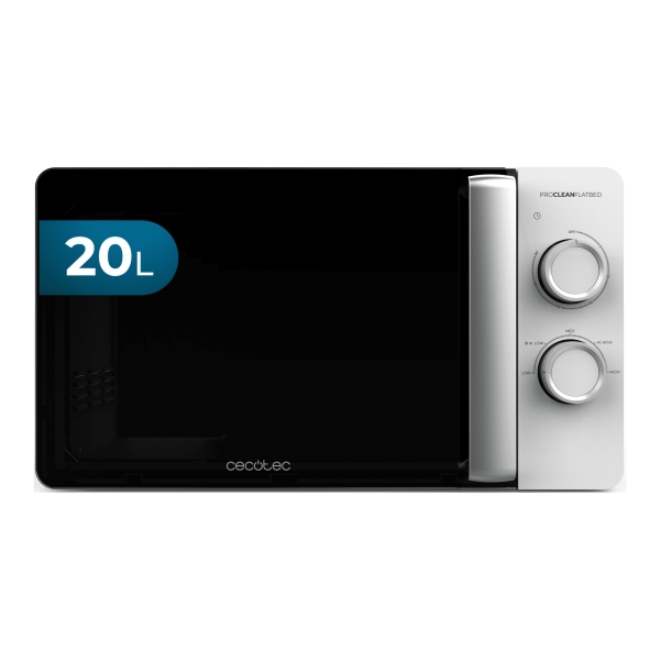 Cecotec Proclean 3010 Flatbed Microondas sin Plato - Potencia de 700W - Capacidad de 20L - Revestimiento Ceramico - Temporizador de 30min - Tecnologia 3Dwave Envolvente - Color Negro