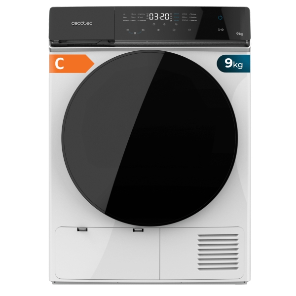 Cecotec Bolero DressCode Dry 9400 A+++ Secadora con Bomba de Calor de 9kg - 15 Programas - Tambor de Acero Inoxidable - Motor Inverter - Inicio Programable - Bloqueo de Seguridad - Color Bla