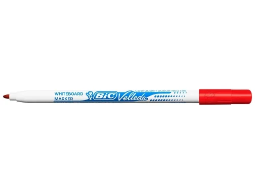 Bic Velleda 1721 Rotulador para Pizarra - Punta Fina - Trazo de 1.5mm - Borrado Optimo - Color Rojo · Pack de 24 uds.
