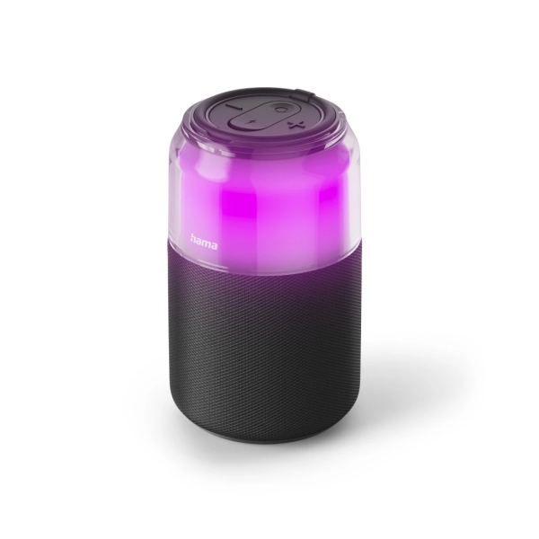 Hama Can Speaker Altavoz Portatil - Potencia 5W - Bluetooth - USB-C - Bateria 1800mAh - Rango 10m - Luz LED - 14.8x8.6x8.6cm - Color Negro