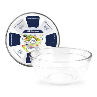 Orbegozo Serie BOL Juego de Boles de Vidrio Ultrarresistentes - Versatiles y Duraderos - Capacidad de 1.4 / 2.3 / 3.5L - Apto para Horno - Microondas y Lavavajillas - Libre de BPA · Pack de