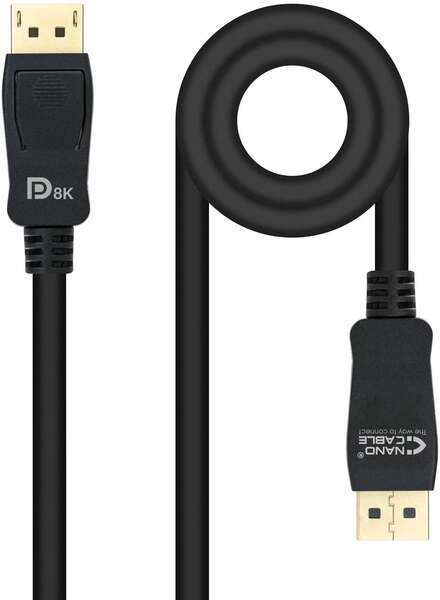 Nanocable Cable DisplayPort 1.4 Macho a DisplayPort 1.4 Macho 2m - Certificado VESA - Color Negro