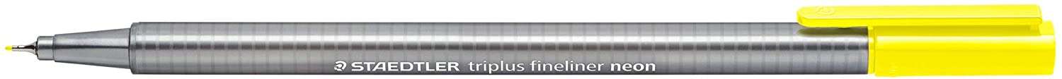 Staedtler Triplus Fineliner 334 Rotulador de Punta Fina - Trazo de 0.3mm - Tinta Base de Agua - Color Amarillo Neon · Pack de 10 uds.