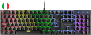 Mars Gaming Teclado Mecanico RGB MK422 - Tecnologia Antipolvo - Efectos de Iluminacion Rainbow - Teclas Ultra-resistentes - Funciones Multimedia y Modo Juego - PR de 1000Hz - Anti-Ghosting A