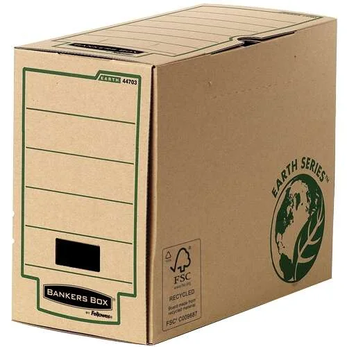 Fellowes Bankers Box Earth Caja de Archivo Definitivo A4 150mm - Montaje Manual - Carton Reciclado Certificacion FSC - Color Marron · Pack de 20 uds.