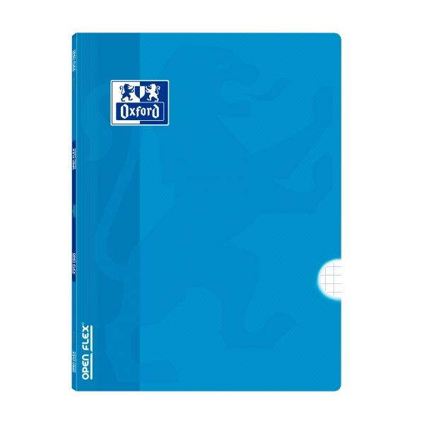 Oxford Libreta Grapada - Formato A4 - 48 Hojas - Cuadricula 4x4mm con Margen - Tapa de Plastico - Anti Traspaso de Tinta - Color Turquesa