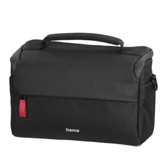 Hama Matera Funda para Camara - Poliester Reciclado - Adaptable a Maleta - Compartimentos Separados para Objetivos - Asa de Mano - 23x9.5x14cm - Color Negro