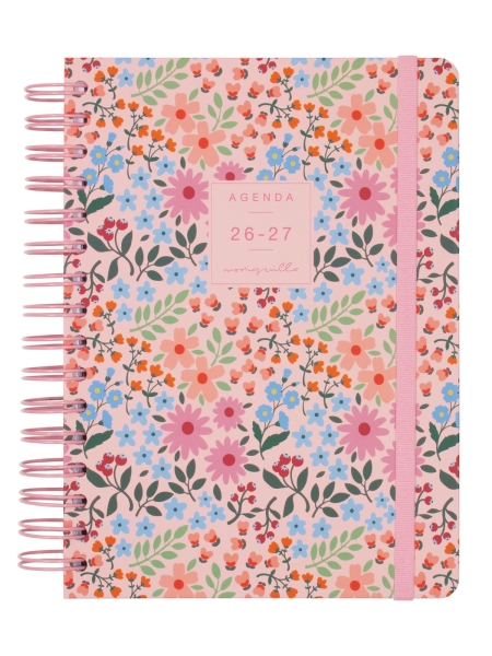 Finocam Moniquilla Agenda Escolar 26/27 - 1 Dia por Pagina - Formato E10 - 155x212mm - Tapa Dura - Papel de 80g/m2 - Espiral Metalica - Multicolor