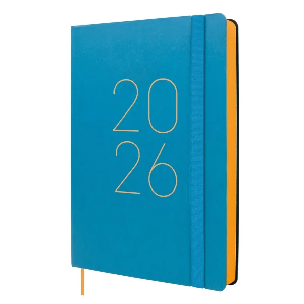 Finocam Flexi Lisa Agenda - Anual 2026 - Tapa Blanda - Formato FA5 - 151x23x214mm - 1 Dia por Pagina - Color Azul
