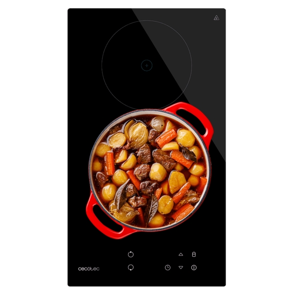 Cecotec Bolero Squad V 2001 Cocina Vitroceramica Encastrable - 3000W - 2 Zonas - Detector de Sartenes - Temporizador - Seguro Infantil - 9 Niveles de Potencia - Control Tactil - Color Negro