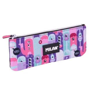 Milan Aliens 2 Estuche Portatodo Plano - Compacto - Cierre de Cremallera - 23x9x1.5cm - Color Rosa