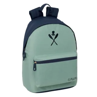 Safta el Pulpo Mochila para Portatiles hasta 14.1" - Bolsillo para Tablet hasta 10.6" - Asa de Mano - Bolsillo Frontal - Acolchada - 31x41x16cm - Color Aguamarina