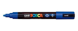 Posca PC-5M Marcador de Pintura - Punta de Poliester 1.8-2.5mm - Tinta Base al Agua - Resistente a la Luz - No Permanente - Color Azul · Pack de 6 uds.