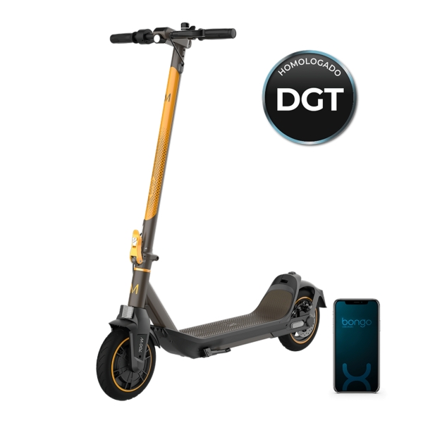 Cecotec Bongo Serie M30 Connected Coloring Tech Patinete Electrico - 700W - Autonomia 30km - Ruedas de 8.5” - Sistema de Frenado Doble - Bluetooth - Velocidad hasta 25km/h - Color Negro y Am