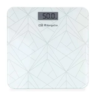 Orbegozo PB 2218 Bascula Electronica de Baño - Precision y Diseño Elegante para tu Salud y Bienestar - Pantalla LCD con Luz - Activacion Tactil - Conversion de Unidades - Indicador de Energi