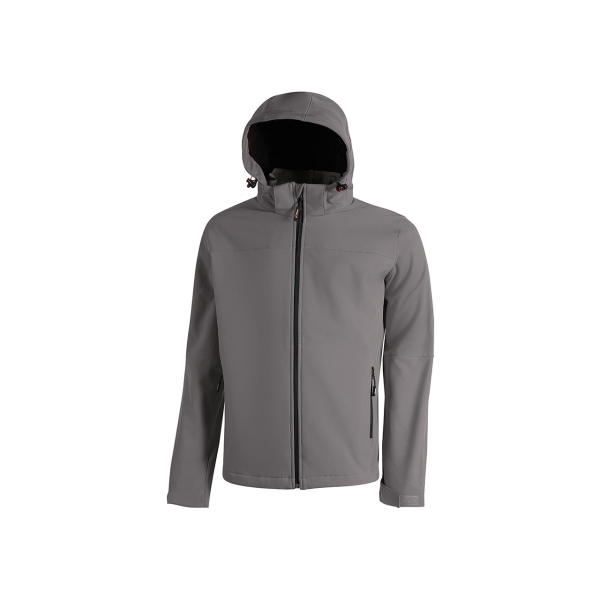 Upower Kyra Cazadora de Trabajo con Tejido Soft Shell - Talla 2XL - Antiviento, Repelente al Agua, Capucha Desmontable, Bolsillos con Cierre, Mangas Preformadas, Elementos Reflectantes - Col