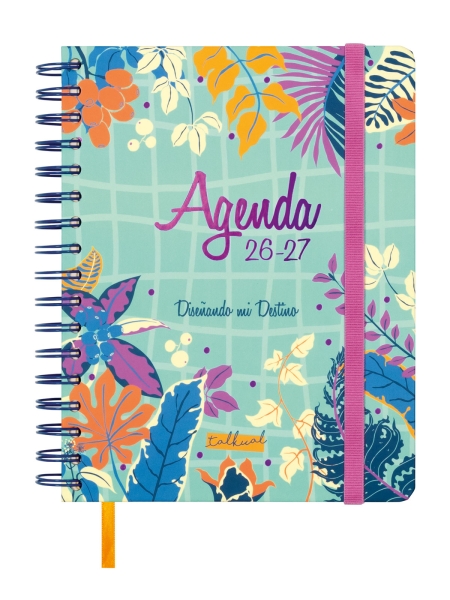 Finocam Talkual Agenda Escolar 26/27 - 1 Dia por Pagina - Formato 4º - 155x217mm - Tapa Dura - Papel de 80g/m2 - Espiral Metalica - Multicolor