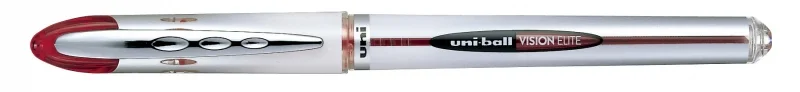 Uni-ball Vision Elite UB-200 Rollerball de Tinta Liquida - Punta de Bola 0.8mm - Sistema Antifugas para Viajes - Color Rojo · Pack de 12 uds.