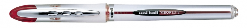 Uni-ball Vision Elite UB-200 Rollerball de Tinta Liquida - Punta de Bola 0.8mm - Sistema Antifugas para Viajes - Color Rojo · Pack de 12 uds.