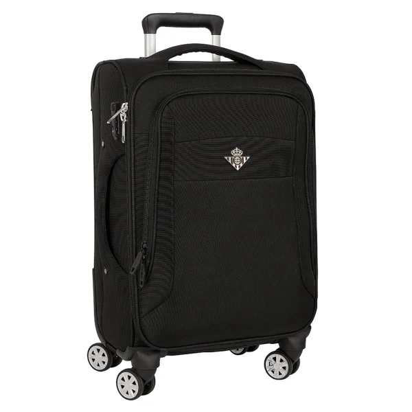 Safta Real Betis Balompie Premium Maleta Trolley de Cabina 20” - Cierre con Candado - Cintas Sujetaequipaje - Asas Superior y Lateral - Protecciones Laterales - 35.7L - 350x200x510mm - Color Negro