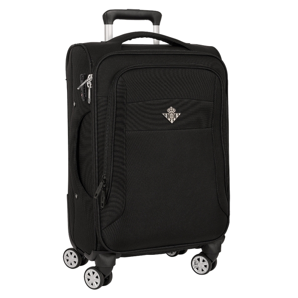 Safta Real Betis Balompie Premium Maleta Trolley de Cabina 20” - Cierre con Candado - Cintas Sujetaequipaje - Asas Superior y Lateral - Protecciones Laterales - 35.7L - 350x200x510mm - Color Negro
