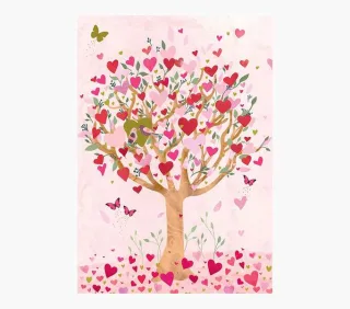 Pictura Tarjeta Zig-Zag - 15x22cm - Tematica Corazones - Tarjeta Triptica sin Envoltorio - Incluido Sobre Blanco - Papel con Certificacion FSC