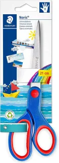 Staedtler Noris 965 Tijera Escolar para Niños - Acero Inoxidable - Suave y Ergonomica - Corte de Calidad - Longitud 21cm