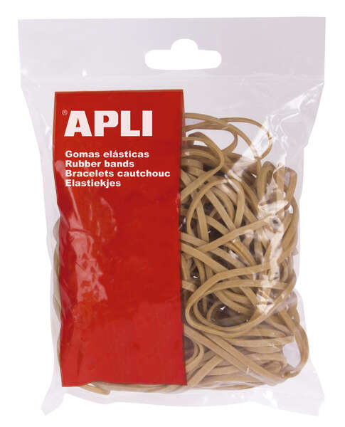 Apli Bolsa de Gomas Elasticas Ø 120x5mm - Gran Elasticidad y Resistencia - 70% de Caucho Natural
