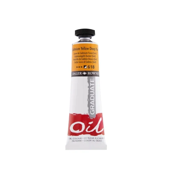 Daler Rowney Graduate Pintura al Oleo - Tubo de Aluminio - 38ml - Color Amarillo de Cadmio Profundo