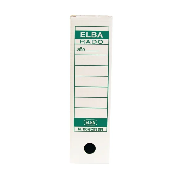 Elba Caja de Archivo Definitivo A4 - Resistente y Duradera - Tamaño Estandar A4 - Diseño Elegante y Funcional - Color Blanco y Verde