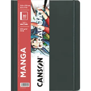 Canson Graduate Manga Cuaderno con 40 Hojas - 21.6x27.9cm - 200g - Grano Liso - Color Blanco