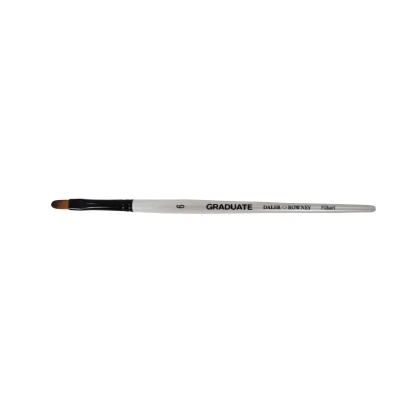 Daler Rowney Graduate Pincel Multitecnica - Pelo Sintetico - Mango Corto - Lengua de Gato Nº6 · Pack de 3 uds.