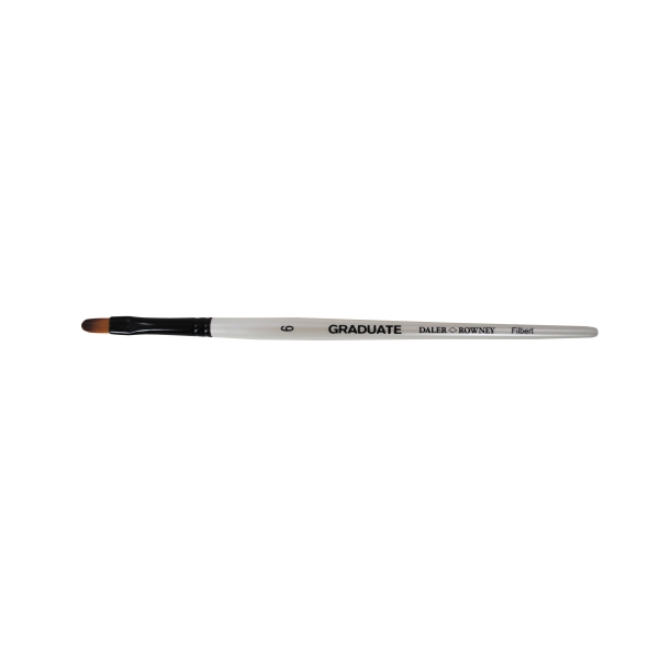 Daler Rowney Graduate Pincel Multitecnica - Pelo Sintetico - Mango Corto - Lengua de Gato Nº6 · Pack de 3 uds.