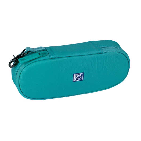 Oxford Kangoo B-Hook Estuche Cofre con Gancho - Bolsillo Interior con Malla - Goma Elastica para Cuadernos - Semirrigido - Color Aguamarina