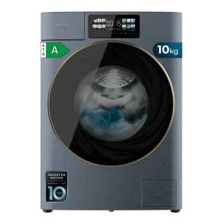Cecotec Bolero DressCode 10950 Autodose Inverter 3D Titanium A Lavadora de Carga Frontal con Autodosis - Capacidad 10kg - Velocidad 1400rpm - Pantalla 9.2" - Puerta XXL - Motor Inverter - Co