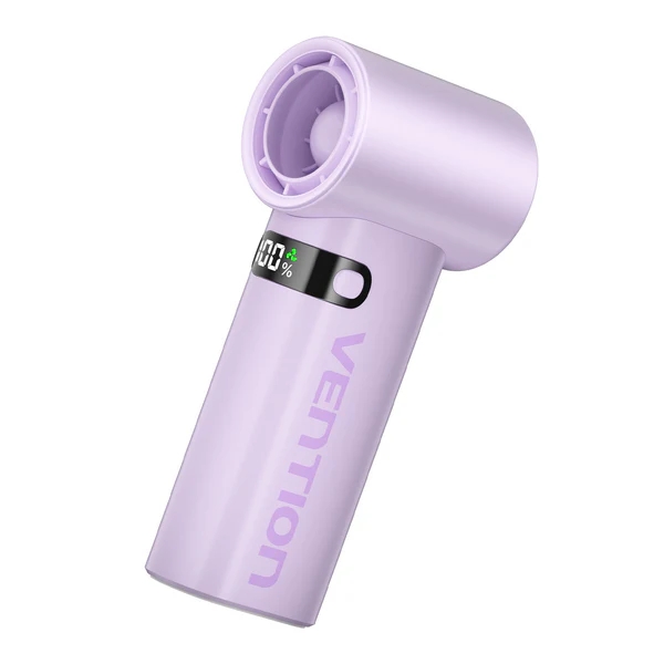 Vention PBE Ventilador de Mano - Velocidad Maxima 17000RPM - Nivel Regulable de 1 a 100 - Bateria de 3000mAh - Pantalla LED - Conexion USB-C - Ligero y Compacto - Color Morado