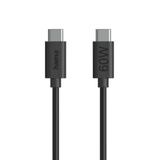 Hama Cable USB-C Macho - Longitud 1.2m - Velocidad hasta 480Mbps - Color Negro