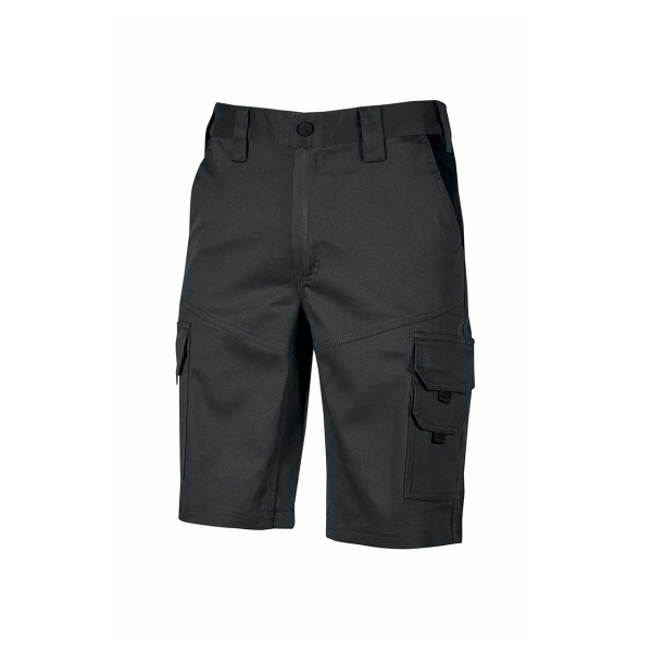 Upower Bonito Pantalones Cortos de Trabajo de Algodon Elastizado - Talla 2XL - Frescos y Comodos, Bolsillos Multifuncionales, Cinturilla Elastica, Cierre Resistente, Triple Costura, Protecci