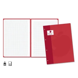 Golden Extra Recambio de 80 Hojas 90gr Cuadricula 4x4 - Formato A4 - 4 Taladros y Banda de Color Rojo · Pack de 5 uds.