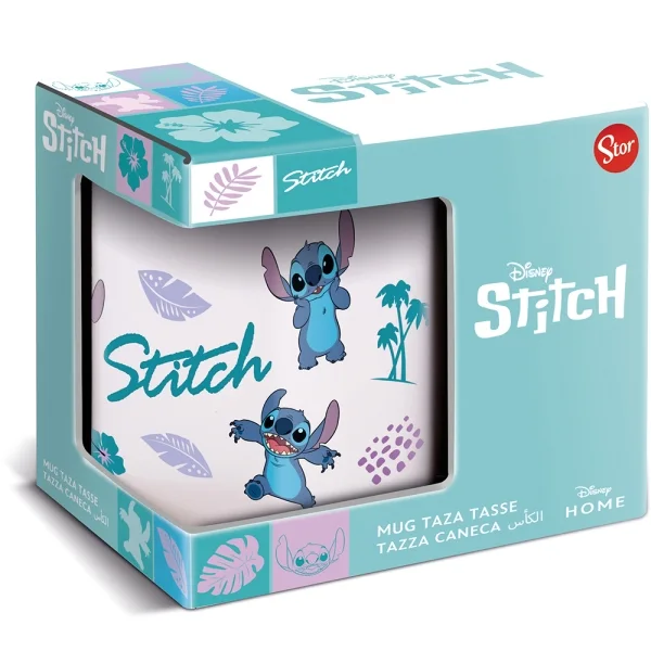 Safta Stitch Leaves Pattern Young Adult Taza Ceramica de 325ml - Multicolor