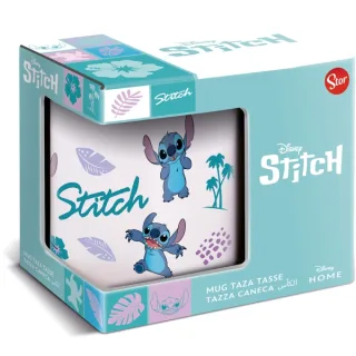 Safta Stitch Leaves Pattern Young Adult Taza Ceramica de 325ml - Multicolor